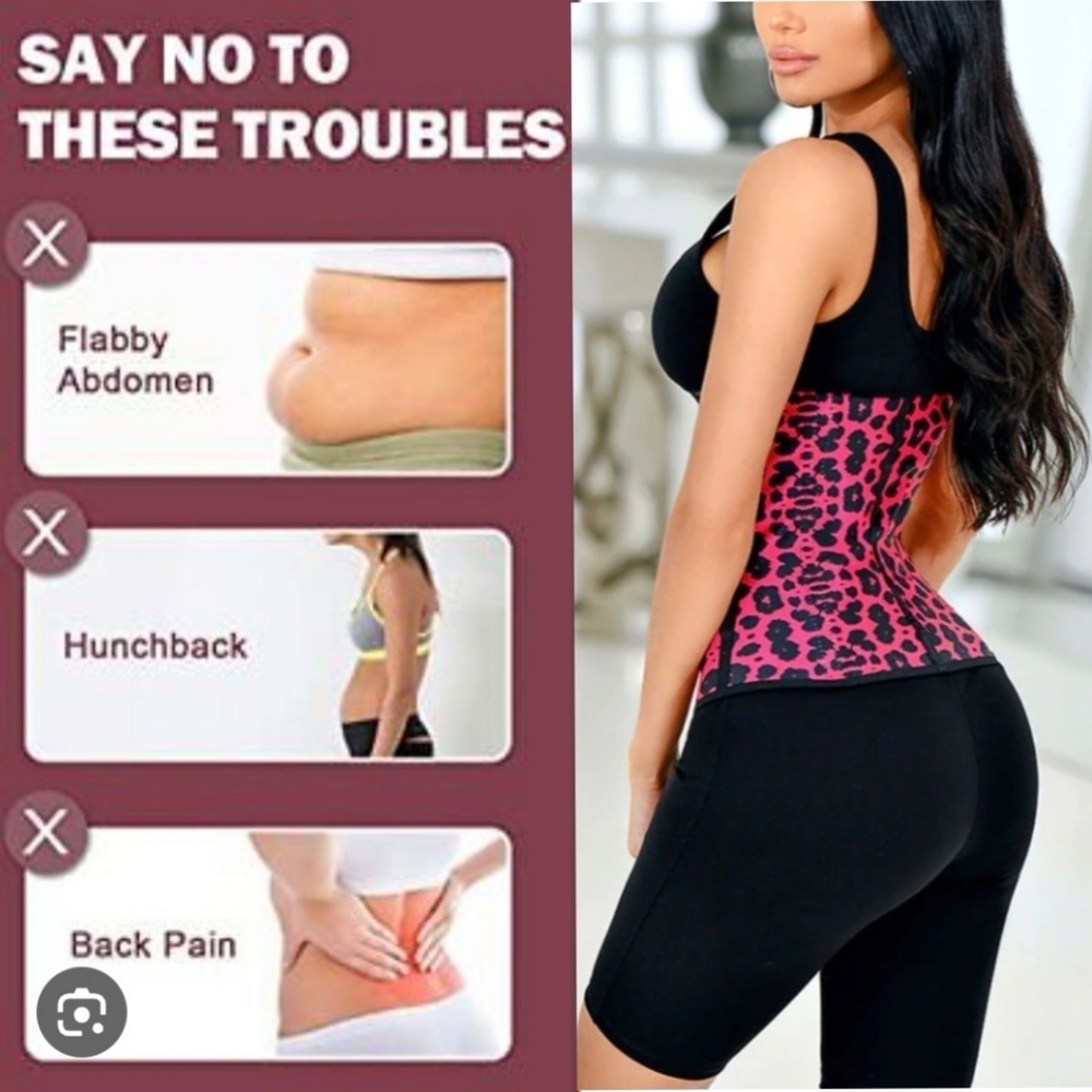 Pink Leopard - Waist Trainer - Sz XS - Waistline 23.5 to 25in -4 for $20 Mix&Mat